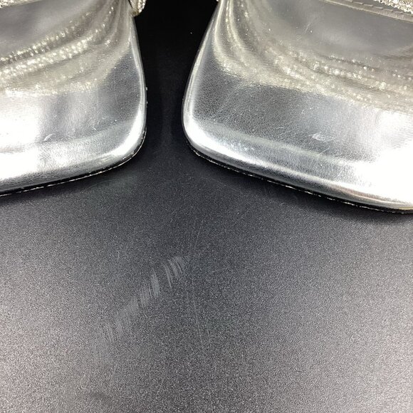 Steve Madden Women’s Solange Slide Sandals Sliver Metallic Kitten Heels Size 9M - Picture 10 of 13